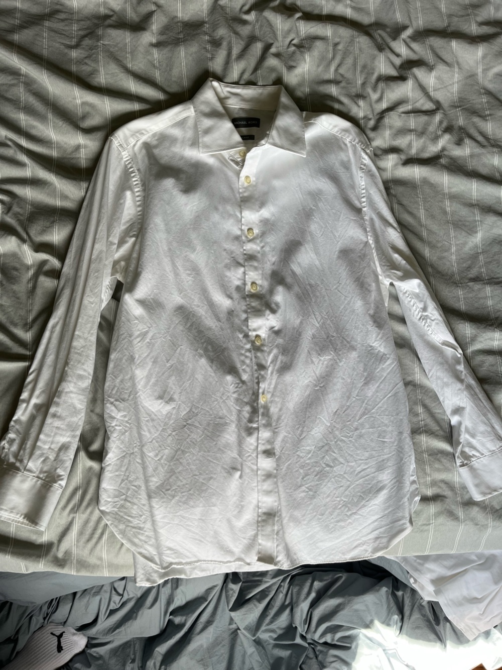 Michael Kors White Lightweight Shirt Jacket - Classic Button-Front